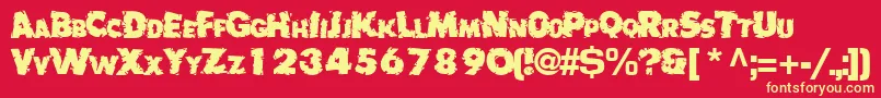 BadlyRegularTtnorm Font – Yellow Fonts on Red Background