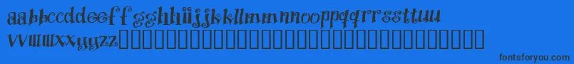 フォントProtecti – 黒い文字の青い背景