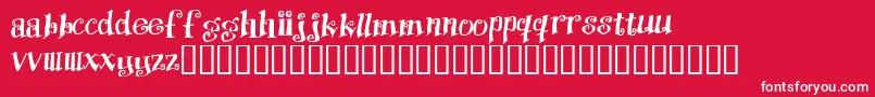 フォントProtecti – 赤い背景に白い文字