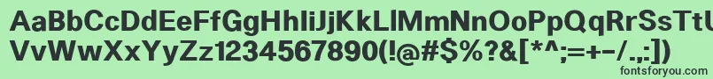 Czcionka HeltarBold – czarne czcionki na zielonym tle