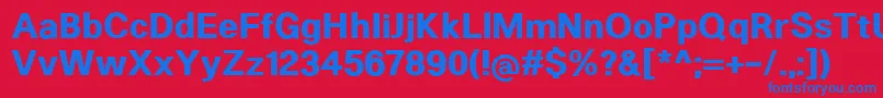 フォントHeltarBold – 赤い背景に青い文字