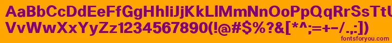 フォントHeltarBold – オレンジの背景に紫のフォント