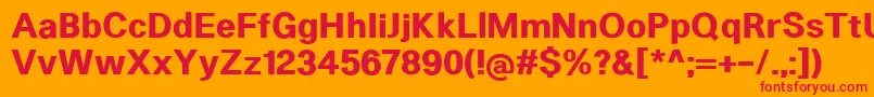 HeltarBold Font – Red Fonts on Orange Background