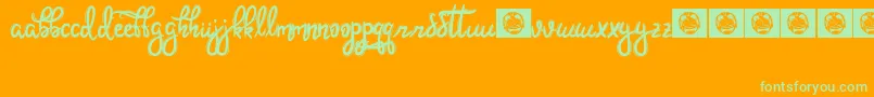 Hoobie Font – Green Fonts on Orange Background