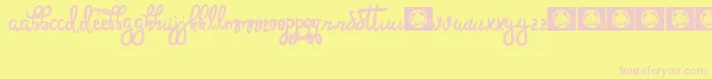 Hoobie Font – Pink Fonts on Yellow Background