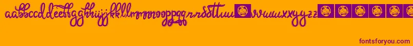 Hoobie Font – Purple Fonts on Orange Background