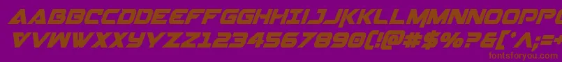 Gemina2condital-fontti – ruskeat fontit violetilla taustalla