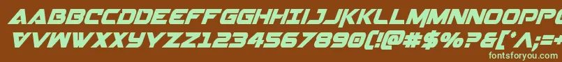 Gemina2condital-fontti – vihreät fontit ruskealla taustalla