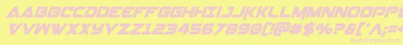 Gemina2condital-fontti – vaaleanpunaiset fontit keltaisella taustalla