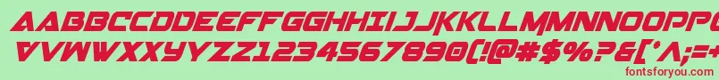 フォントGemina2condital – 赤い文字の緑の背景