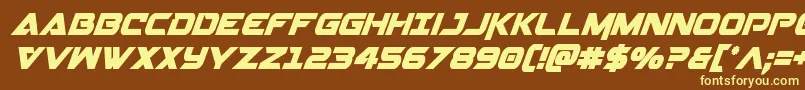 Gemina2condital-fontti – keltaiset fontit ruskealla taustalla