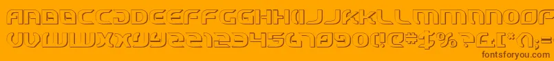 Starcv23D-Schriftart – Braune Schriften auf orangefarbenem Hintergrund