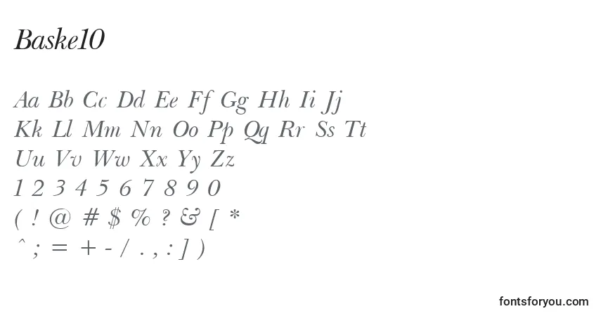 Шрифт Baske10 – алфавит, цифры, специальные символы