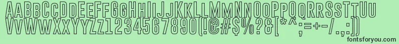 GoboldHollowBold Font – Black Fonts on Green Background