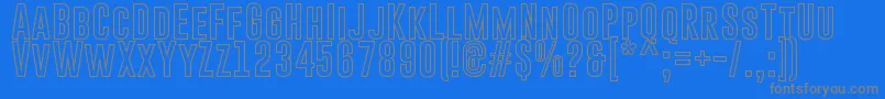 GoboldHollowBold Font – Gray Fonts on Blue Background
