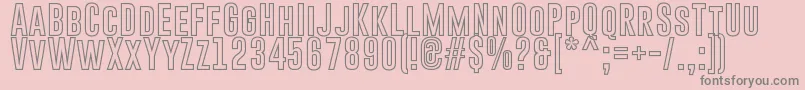フォントGoboldHollowBold – ピンクの背景に灰色の文字