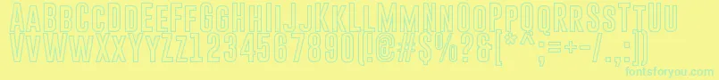 GoboldHollowBold Font – Green Fonts on Yellow Background