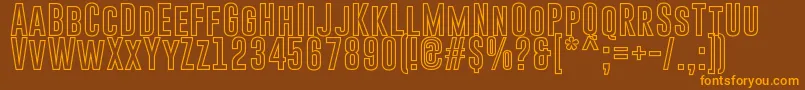GoboldHollowBold Font – Orange Fonts on Brown Background