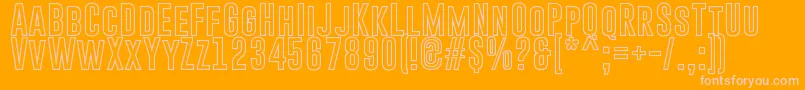 GoboldHollowBold-fontti – vaaleanpunaiset fontit oranssilla taustalla
