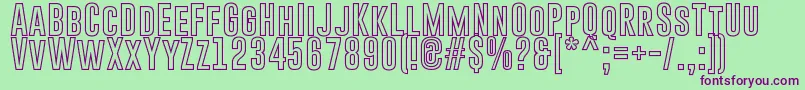 GoboldHollowBold Font – Purple Fonts on Green Background
