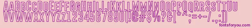 GoboldHollowBold-Schriftart – Violette Schriften auf rosa Hintergrund