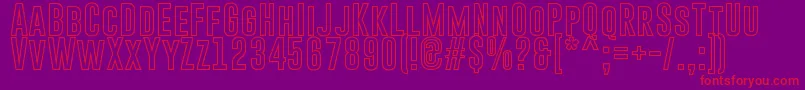 フォントGoboldHollowBold – 紫の背景に赤い文字