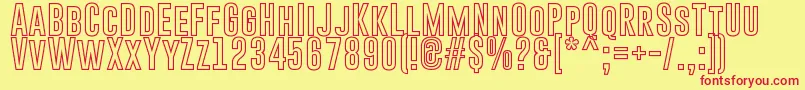 GoboldHollowBold Font – Red Fonts on Yellow Background