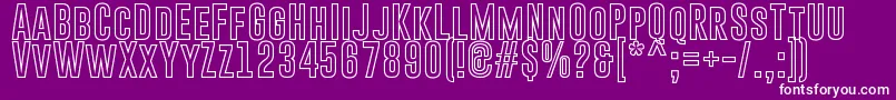 GoboldHollowBold-fontti – valkoiset fontit violetilla taustalla