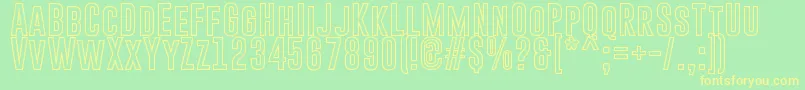 GoboldHollowBold Font – Yellow Fonts on Green Background