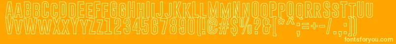 GoboldHollowBold-Schriftart – Gelbe Schriften auf orangefarbenem Hintergrund