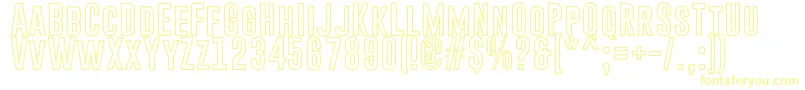 Czcionka GoboldHollowBold – żółte czcionki na białym tle
