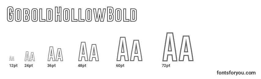 GoboldHollowBold Font Sizes