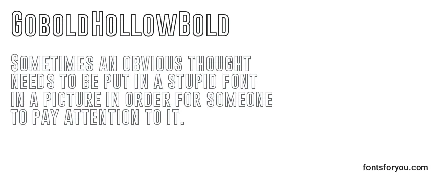 Review of the GoboldHollowBold Font