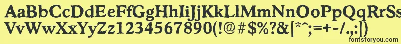 Шрифт StratfordantiqueBold – чёрные шрифты на жёлтом фоне