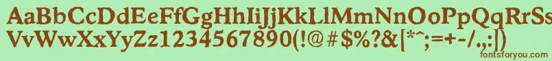 StratfordantiqueBold Font – Brown Fonts on Green Background