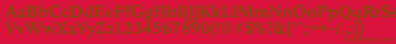 フォントStratfordantiqueBold – 赤い背景に茶色の文字