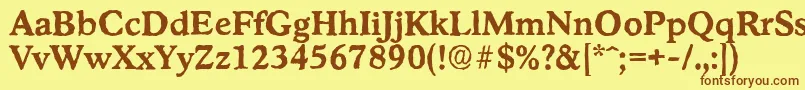 StratfordantiqueBold Font – Brown Fonts on Yellow Background