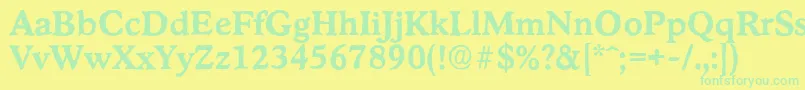 StratfordantiqueBold Font – Green Fonts on Yellow Background