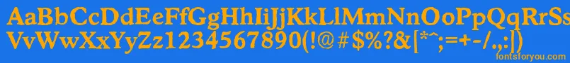 StratfordantiqueBold Font – Orange Fonts on Blue Background