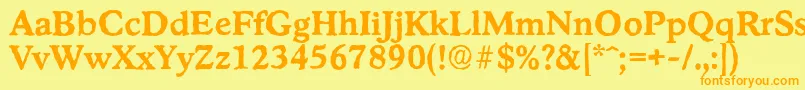 StratfordantiqueBold Font – Orange Fonts on Yellow Background
