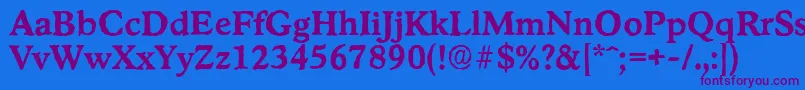 StratfordantiqueBold Font – Purple Fonts on Blue Background