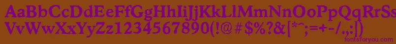 StratfordantiqueBold Font – Purple Fonts on Brown Background