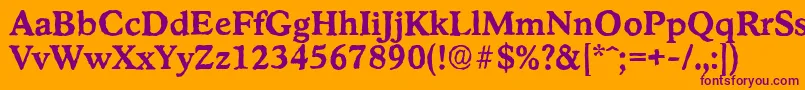 StratfordantiqueBold Font – Purple Fonts on Orange Background