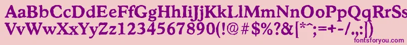 StratfordantiqueBold Font – Purple Fonts on Pink Background