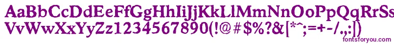 Czcionka StratfordantiqueBold – fioletowe czcionki na białym tle