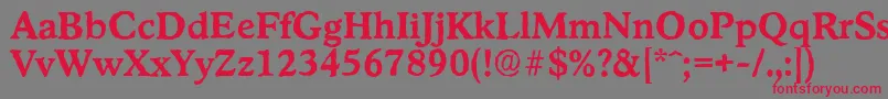StratfordantiqueBold Font – Red Fonts on Gray Background