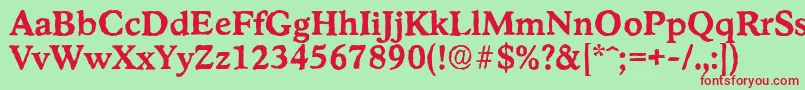 StratfordantiqueBold Font – Red Fonts on Green Background