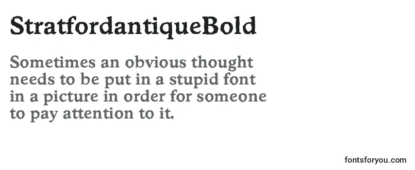Review of the StratfordantiqueBold Font