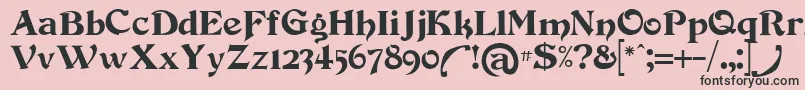 フォントDevinneswash – ピンクの背景に黒い文字