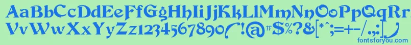 Devinneswash Font – Blue Fonts on Green Background
